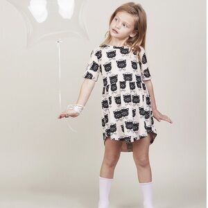 Huxbaby Sailor Cat Print Swirl Dress